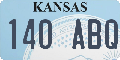 KS license plate 140ABQ