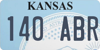 KS license plate 140ABR