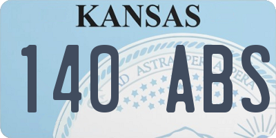 KS license plate 140ABS