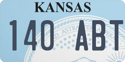 KS license plate 140ABT