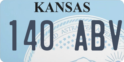 KS license plate 140ABV