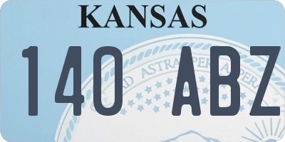 KS license plate 140ABZ