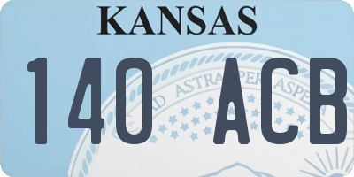KS license plate 140ACB