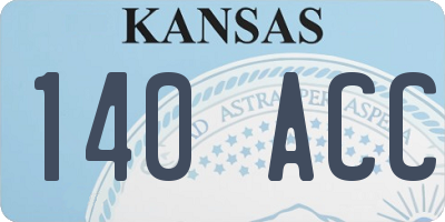 KS license plate 140ACC