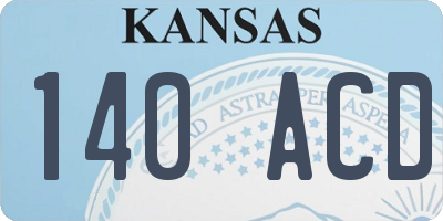 KS license plate 140ACD