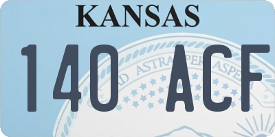 KS license plate 140ACF