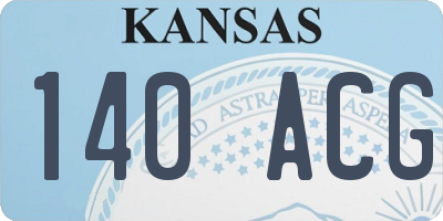 KS license plate 140ACG