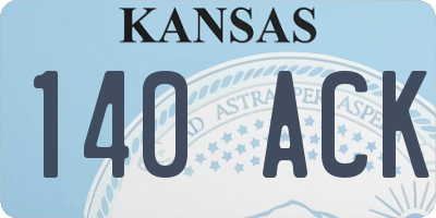 KS license plate 140ACK