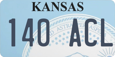 KS license plate 140ACL