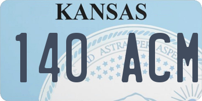 KS license plate 140ACM