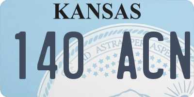 KS license plate 140ACN