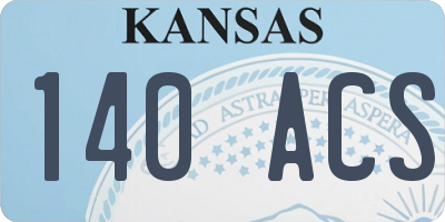 KS license plate 140ACS