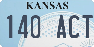 KS license plate 140ACT