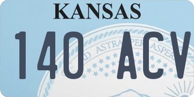 KS license plate 140ACV