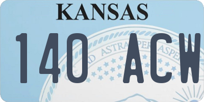 KS license plate 140ACW