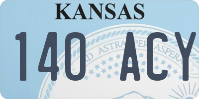 KS license plate 140ACY