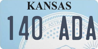 KS license plate 140ADA