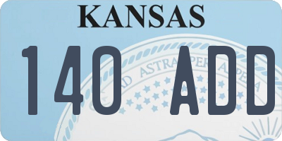 KS license plate 140ADD