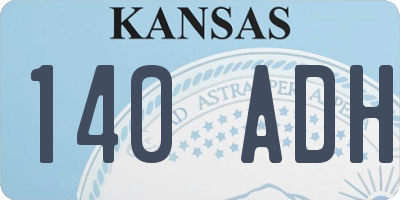 KS license plate 140ADH