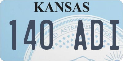 KS license plate 140ADI