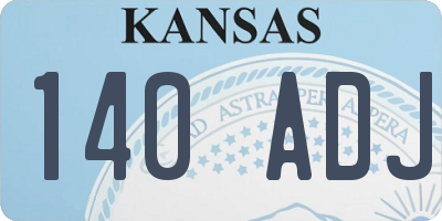 KS license plate 140ADJ