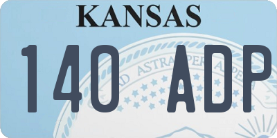 KS license plate 140ADP