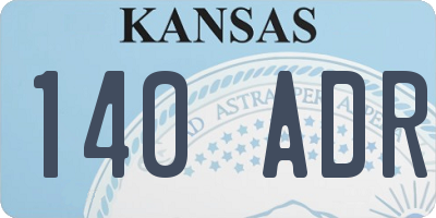 KS license plate 140ADR