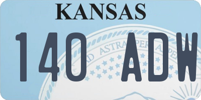 KS license plate 140ADW