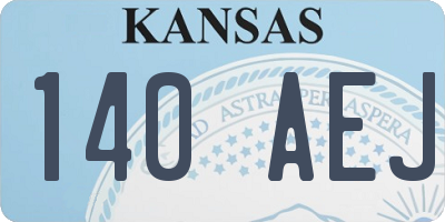 KS license plate 140AEJ