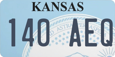 KS license plate 140AEQ