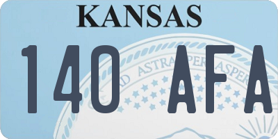 KS license plate 140AFA