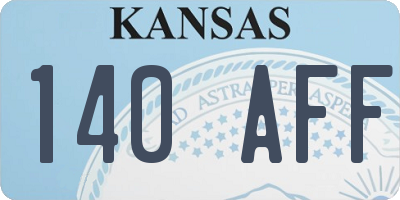 KS license plate 140AFF