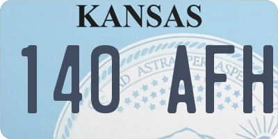 KS license plate 140AFH