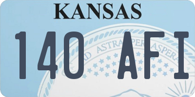 KS license plate 140AFI