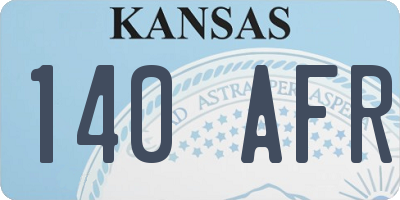 KS license plate 140AFR