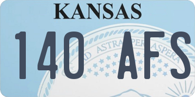 KS license plate 140AFS