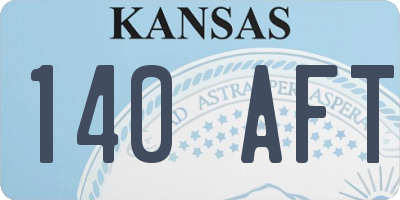 KS license plate 140AFT