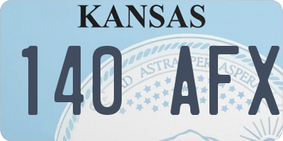 KS license plate 140AFX