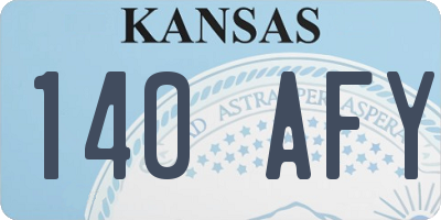 KS license plate 140AFY