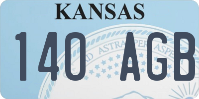 KS license plate 140AGB