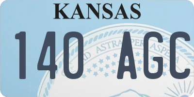 KS license plate 140AGC