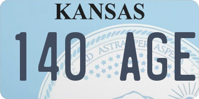 KS license plate 140AGE