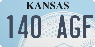 KS license plate 140AGF