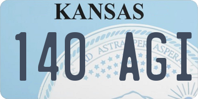 KS license plate 140AGI