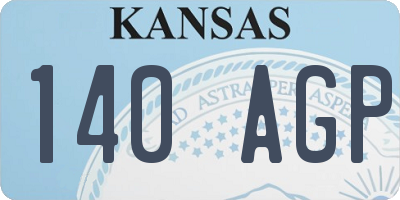 KS license plate 140AGP