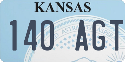 KS license plate 140AGT