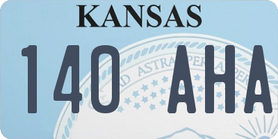 KS license plate 140AHA