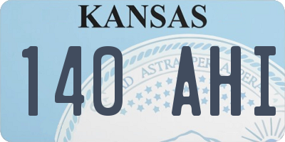KS license plate 140AHI