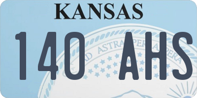KS license plate 140AHS
