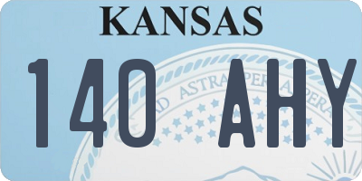 KS license plate 140AHY